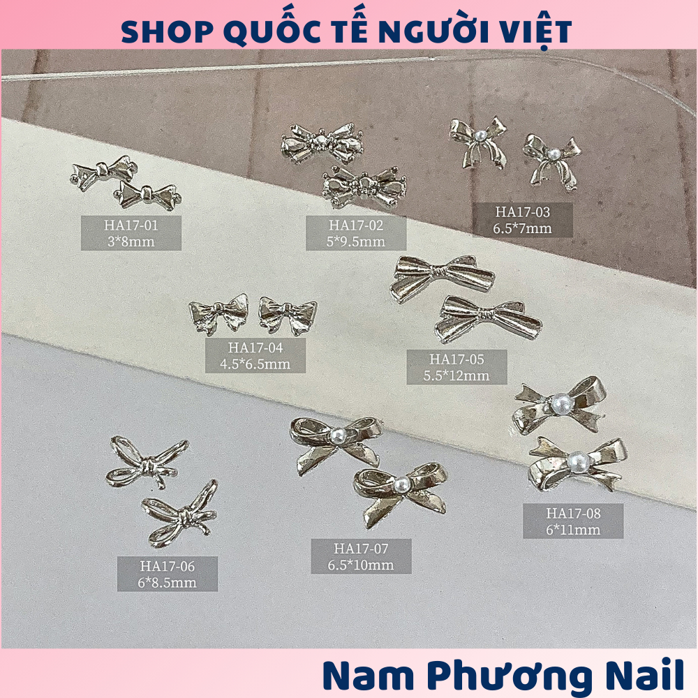 Set 10 charm nơ mini trang trí móng mẫu mới 🌸 Nam Phương Nail 🌸