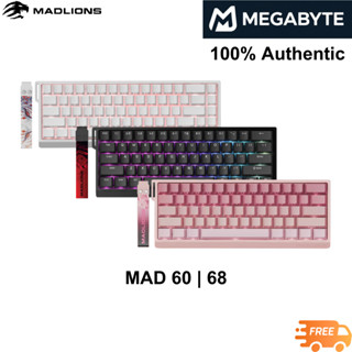  Madlions MAD60   MAD68 HE Bàn phím cơ chuyển đổi từ tính màu trắng có dây nóng có thể hoán đổi phím 61   68 MAD 60   MAD 68 