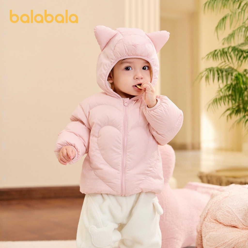 Áo khoác trẻ em balabala Áo khoác có mũ trùm đầu mùa thu đông năm 2025