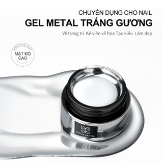  TRICOLOR FISH Kim Loại Tranh Lót Gel Bạc Gương Lấp Lánh Vẽ Tranh Dòng Gel Ngâm Tắt UV LED Varnish DIY Dụng Cụ Làm 