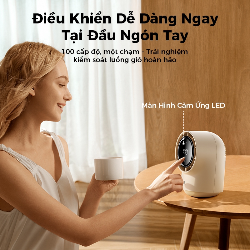 Aecooly Chic 01 Lite quạt turbo Table Fan 100 Speeds Quạt mini Màn Hình led sạc vỏ bảo vệ LED Màn Hình quạt mini cầm tay | BigBuy360 - bigbuy360.vn