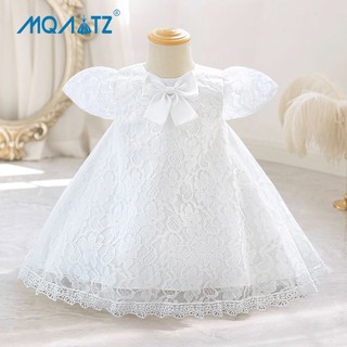 MQATZ Sơ Sinh Bé Gái Đầm Cho Trẻ Em Quần Áo Trắng Rửa Tội Công Chúa Váy Lông Tơ Đảng Áo AL3091XZ 