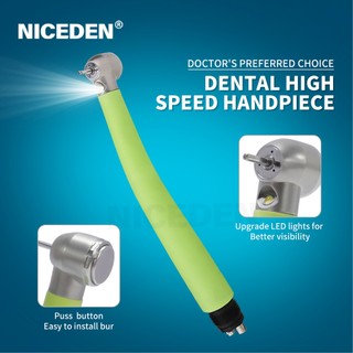 NICEDEN Nha Khoa Nhựa LED Tay Cầm Tốc Độ Cao Nút Nhấn Đầu Tay Cầm Nhẹ Có Thể Khử Trùng