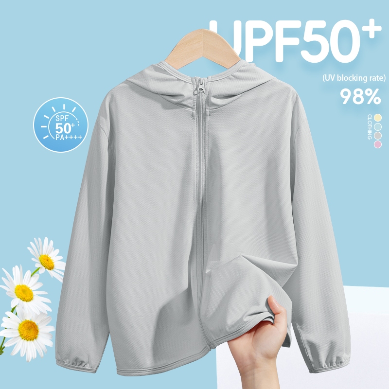 HKAM UPF50 + Quần áo chống nắng bé trai Quần áo chống nắng mùa hè cho trẻ em, Thoáng khí mát mẻ