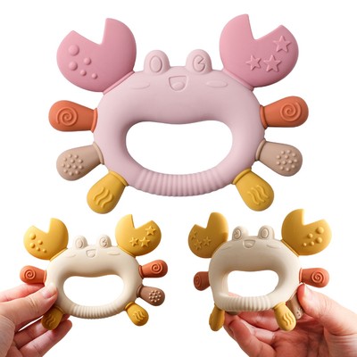 Bé Silicone Miếng Dán Động Vật Hình Cua Cho Bé Làm Dịu Mọc Răng Cắn Đồ Chơi BPA MIỄN PHÍ Thực Phẩm Cấp Răng Hàm Đồ Chơi