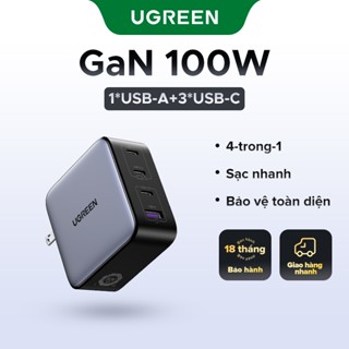  Củ sạc nhanh UGREEN GaN100w USB-c USB-a thích hợp cho iPhone 11 12 13 14ProMax  Xiaomi 13  iPad Gen 9  Samsung S23 S22 