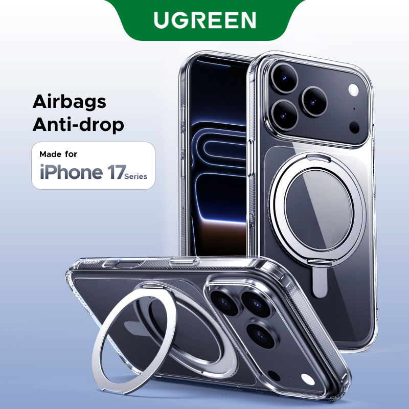 UGREEN 360° Ốp lưng từ tính cho iPhone 17 Pro / 17 Pro Max Vỏ chân đế nam châm xoay được