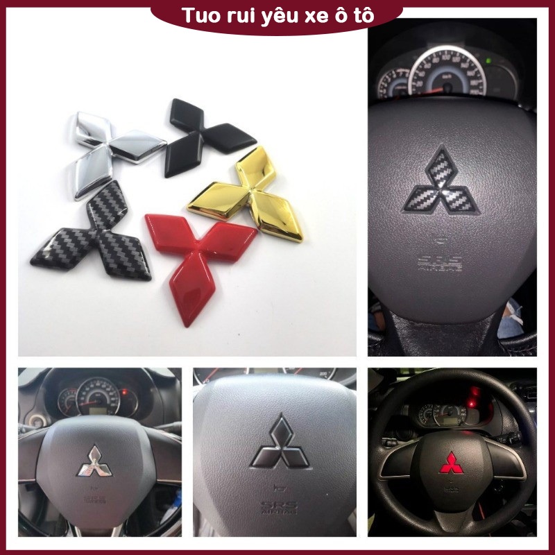 1 x Nhãn dán biểu tượng vô lăng MITSUBISHI ABS Logo cho MITSUBISHI