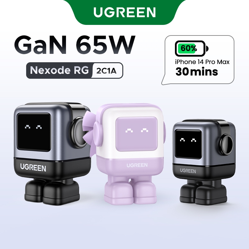 Ugreen Bộ Sạc 3 Cổng USB C 65W 30W NEXODE GAN UGREEN Uno Fast Charging Cho iPhone 16 Pro Max iPhone 