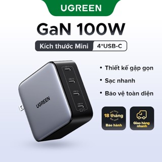 Ugreen 100W GaN Sạc 4 Cổng 4 USB C Sạc QC4.0 3.0 PPS Cho Macbook Air Laptop Máy Tính Bảng PDFast Sạc Cho iPhone 16 15 14 Pro
