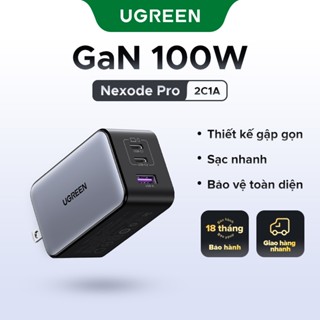 【Nexode X Ugreen 100W USB C Sạc Nexode X 3 Cổng GaN Có Thể Gập Lại PPS Khối Sạc Tường Nhỏ Gọn Nhanh Cho MacBook Pro / Air iPad Pro ThinkPad iPhone 15 / 14 / Pro Galaxy S24 Ultra / S24 / S23 Pixe