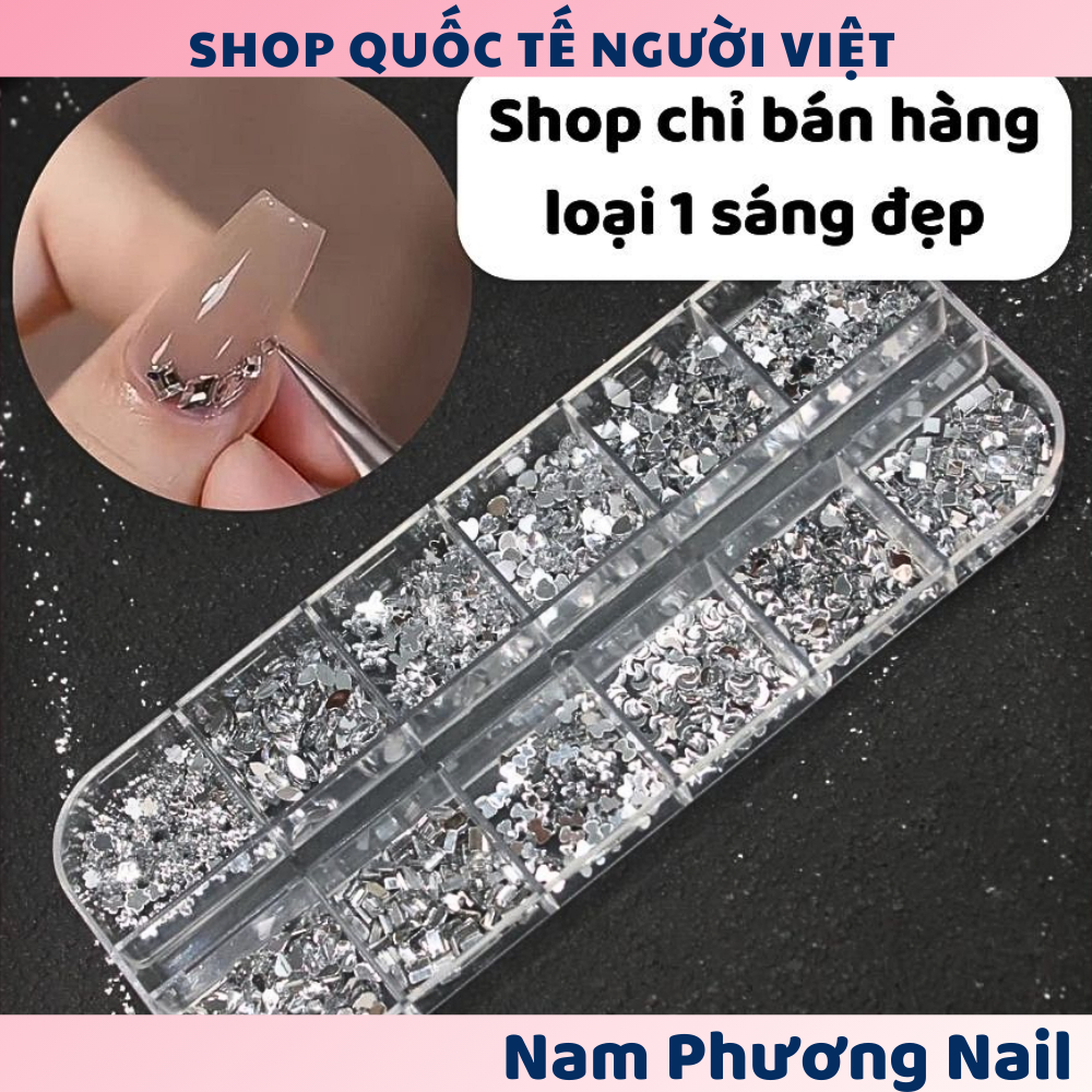 Hộp 12 ngăn mini chân bằng trang trí móng nghệ thuật 🌸 Nam Phương Nail 🌸