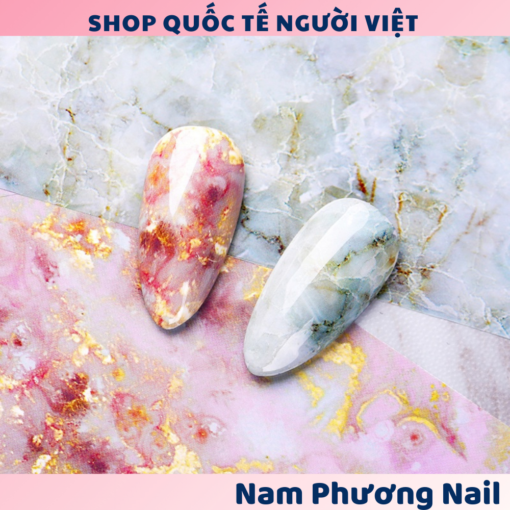 Cuộn giấy Foil dán móng 100cm họa tiết đá cẩm thạch 🌸 Nam Phương Nail 🌸