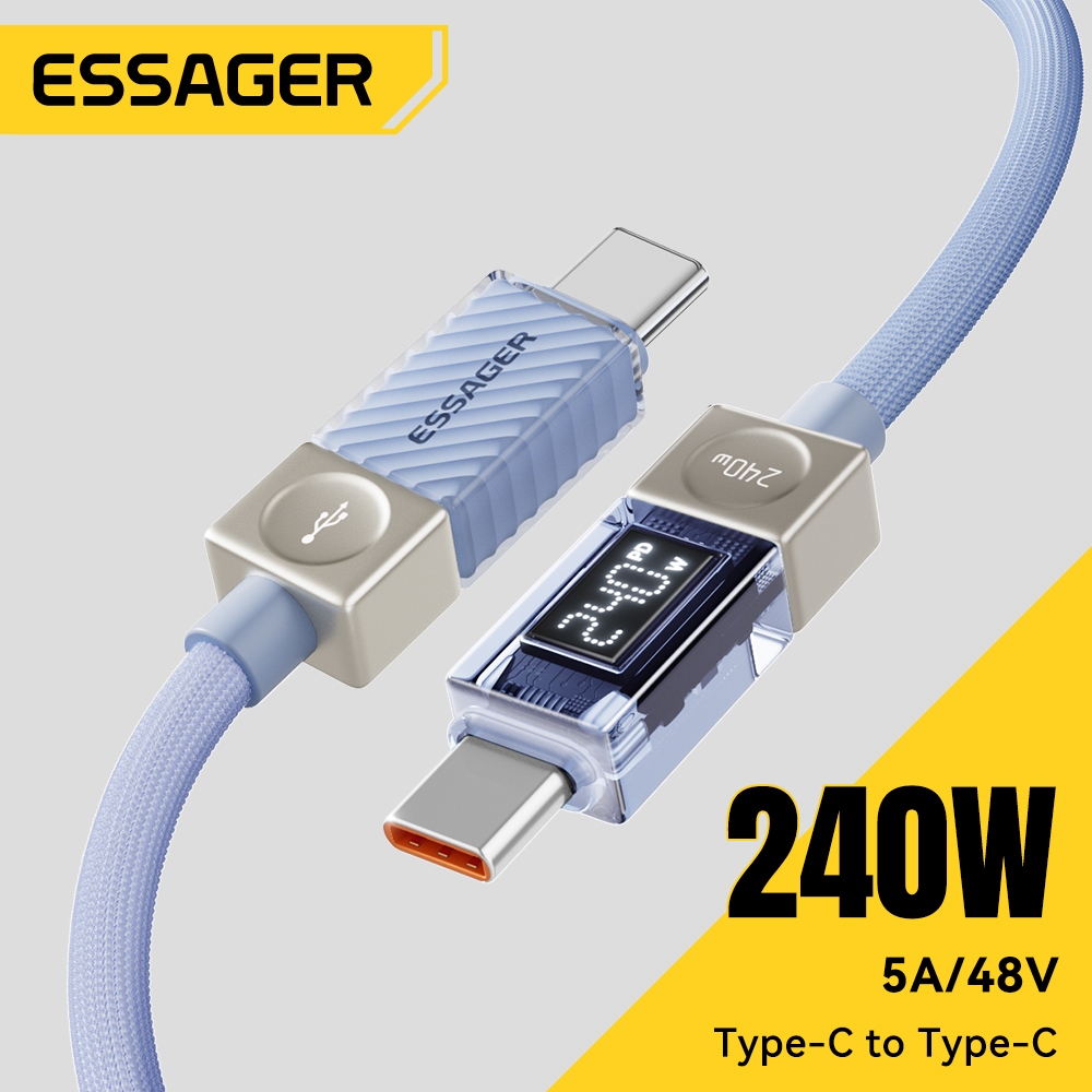 Essager Type-C sang Type-C Cáp 240W / 100W PD Sạc Nhanh USB C Sang USB C Dây Tích Hợp chip E-Marker 