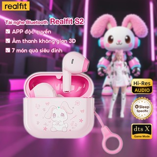   Hàng mới về  Tai nghe Bluetooth Mini Realfit S2 Dopamine hoạt hình dễ thương có điều khiển ứng dụng thông minh |Ngủ-Silent | Mặc thân thiện với da trong hộp quà dễ thương 
