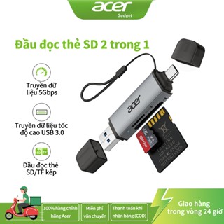 Acer 2 trong 1 Đầu đọc thẻ SD OTG USB C / A Bộ chuyển đổi thẻ nhớ USB 3.0 Type C sang Micro SD Tương thích với máy tính xách tay PC iPhone15/16/17 MacBook Pro / Air iPad Pro Android