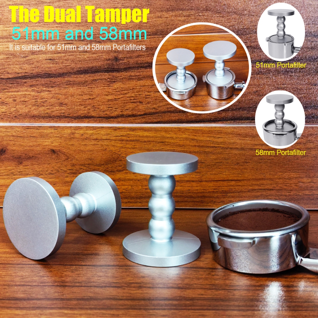 51mm / 58mm Dual Sided Tamper Coffee Espresso Tampers Flat Base Tools cho 51mm và 58mm Portafilters,