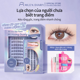 Mlen Diary C vểnh 9-12mm tự nhiên phong cách lông mi, tái sử dụng lông mi giả, xuất hiện tự nhiên, mở rộng lông mi, cụm phân đoạn duy nhất