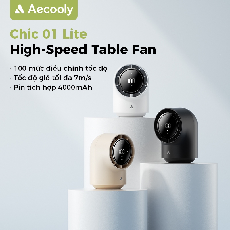 Aecooly Chic 01 Lite quạt turbo Table Fan 100 Speeds Quạt mini Màn Hình led sạc vỏ bảo vệ LED Màn Hình quạt mini cầm tay | BigBuy360 - bigbuy360.vn