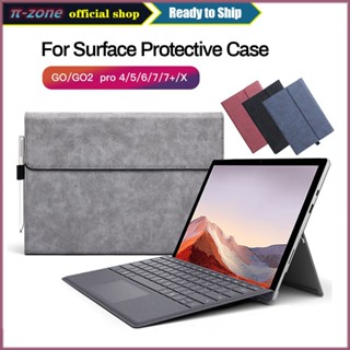 Ốp Da PU Cho Microsoft Surface Pro 12 11 10 9 8 7Plus 6 5 4 X Máy Tính Bảng Tay Cho Surface Go 1 2 3 Flip Stand Cover