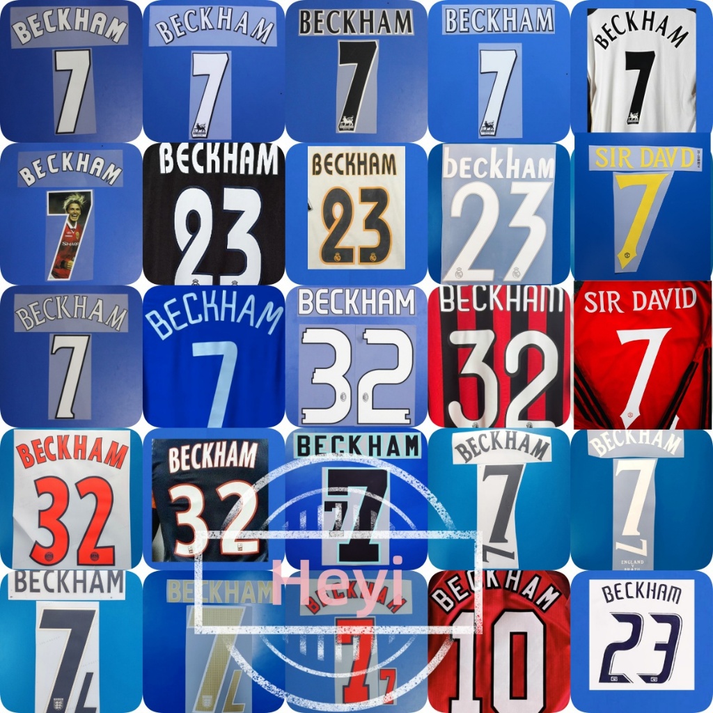 [Bộ tên] 96-97-98 Man U BECKHAM 1998 2002 2006 ENG 03-05 Madrid Real 09-10 AC 12-13 Galaxy 2013 PSG 