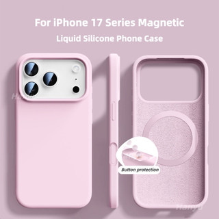  Từ Tính Silicon Lỏng iP17 16 Có Nút Bảo Vệ Ốp lưng Cho iPhone 17 16 15 Pro Max Silicon Mềm 17Air Điện Thoại Chống Sốc Ốp Lưng 