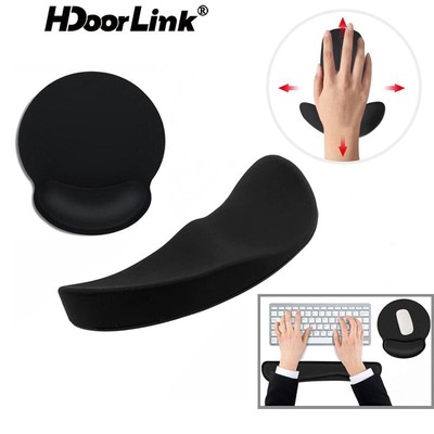HdoorLink Cổ Tay Còn Lại Memory Foam Cổ Tay Miếng Lót Chuột Ergonomic Chơi Game Siêu Mịn Sợi Thoải Mái Mousepad