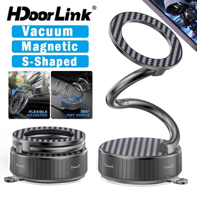 Giá đỡ điện thoại hút từ tính ô tô HdoorLink Hình chữ S 360° Xoay có thể gập lại Cốc hút từ tính