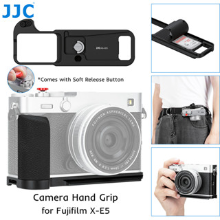  JJC Tay cầm máy ảnh XE5 cho Fujifilm Fuji X-E5 Tấm tháo nhanh Arca kim loại hình chữ L chống trượt Thụy Sĩ có ổ cắm ren ba chân Khe cắm thẻ SD gắn giày lạnh và nút chụp 