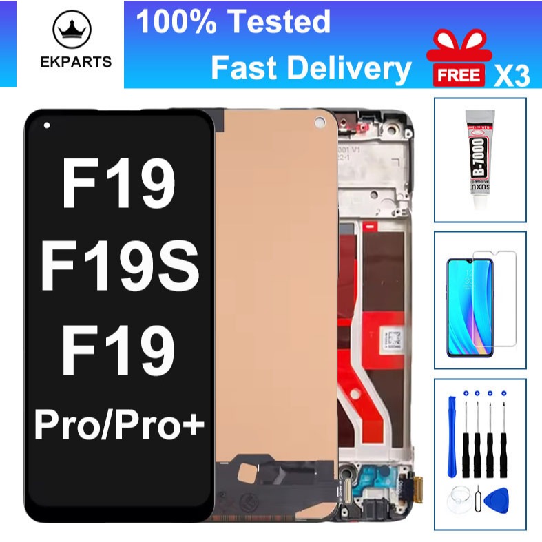 Màn Hình LCD 6.43 "Cho OPPO F19 F19S F19 Pro F19 Pro + CPH2219 CPH2285 CPH2213 Bộ Số Hóa Màn Hình Cả