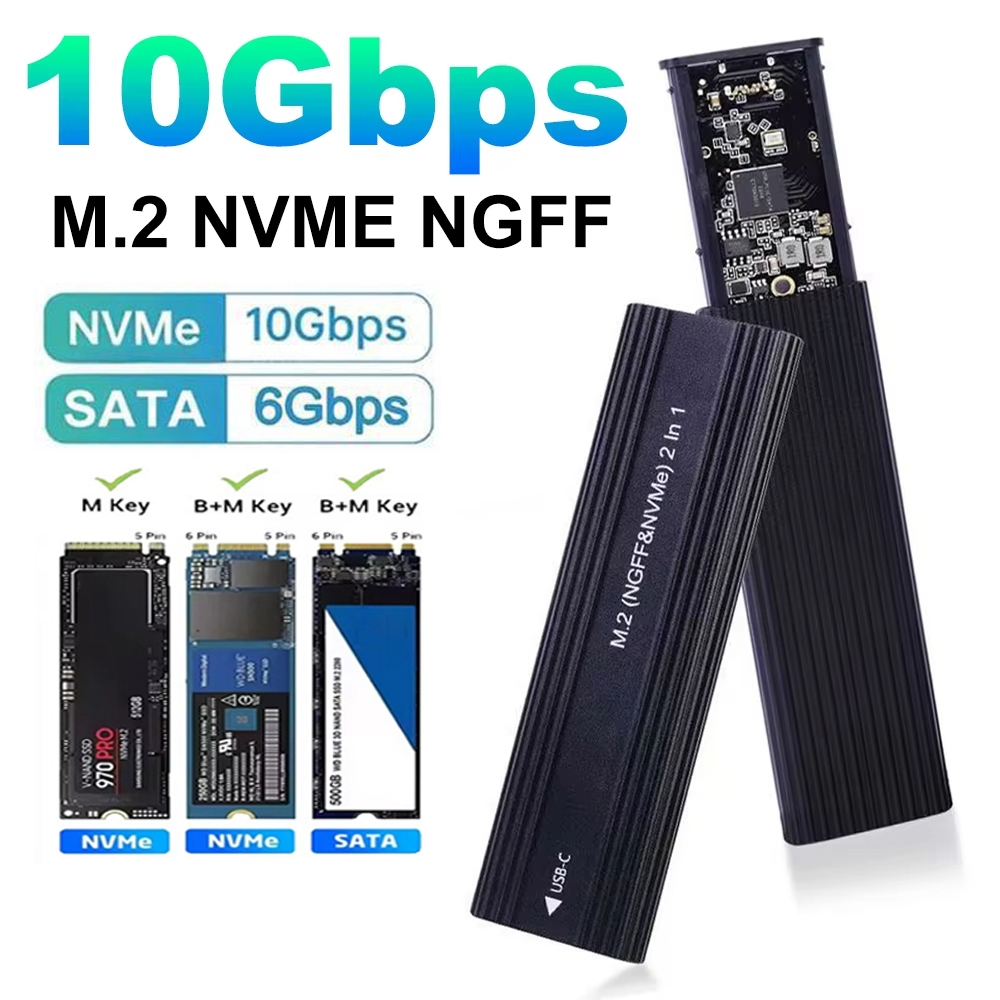 Ốp Lưng SSD M2 NVMe SATA Giao Thức Kép 10Gbps M.2 Sang USB Type C 3.1 Gen2 SSD Adapter NVME PCIE NGF