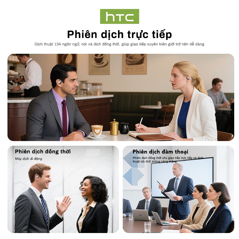 Tai nghe dịch thuật HTC NE57 AI Màn hình LED Tai nghe Bluetooth V6.0 HIFI Gọi Khử tiếng ồn Tai nghe không dây IPX5 Tai nghe thể thao chống nước | BigBuy360 - bigbuy360.vn