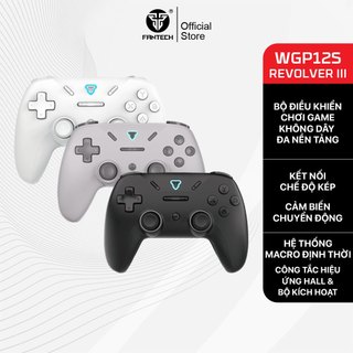  FANTECH REVOLVER III WGP12S Bộ điều khiển trò chơi Tay cầm chơi Game không dây 1000hz Kích hoạt lỗi và cần điều khiển Con quay hồi chuyển Bộ điều khiển Macro Tay cầm trò chơi for PC PS4 