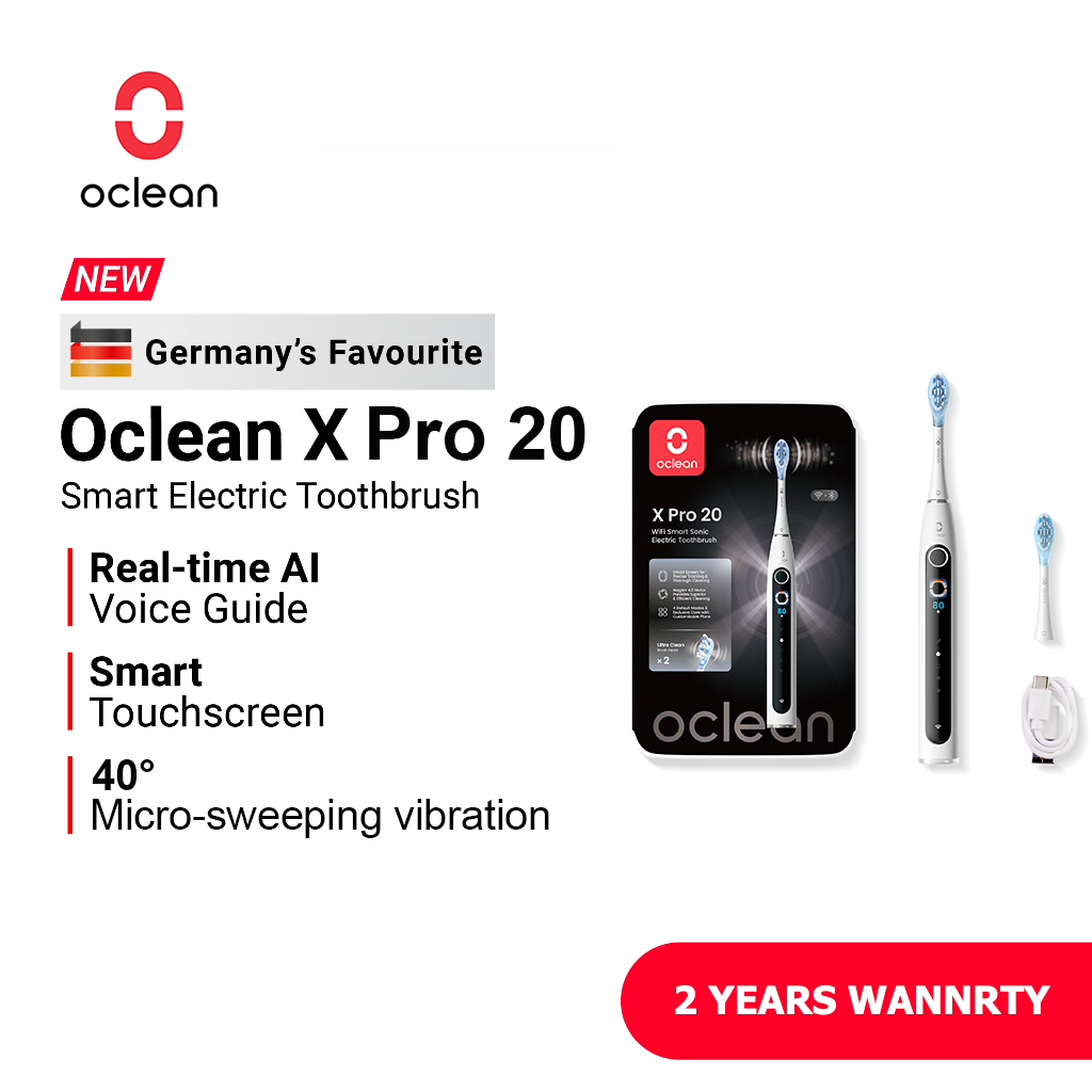 Bàn chải đánh răng điện Oclean Xoay rung, làm sạch trắng răng, dành cho người lớn, 40° đầu thay thế,