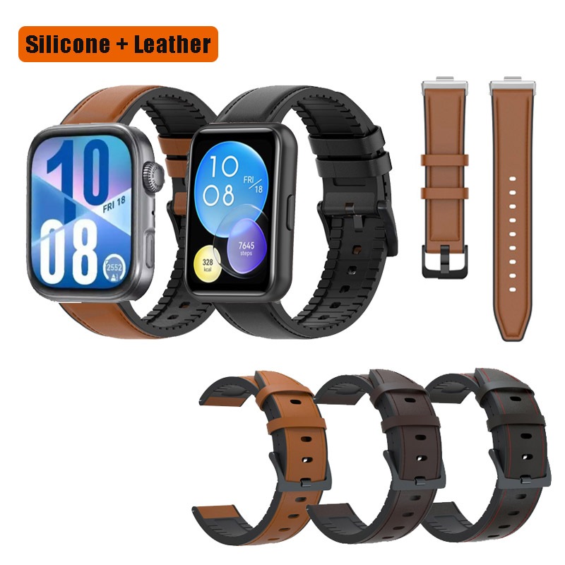 Dây đeo bằng da thật Dây đeo silicon cho Huawei Watch Fit 4 / Fit4 pro / Fit 2 3 4 Fit3 có đầu nối