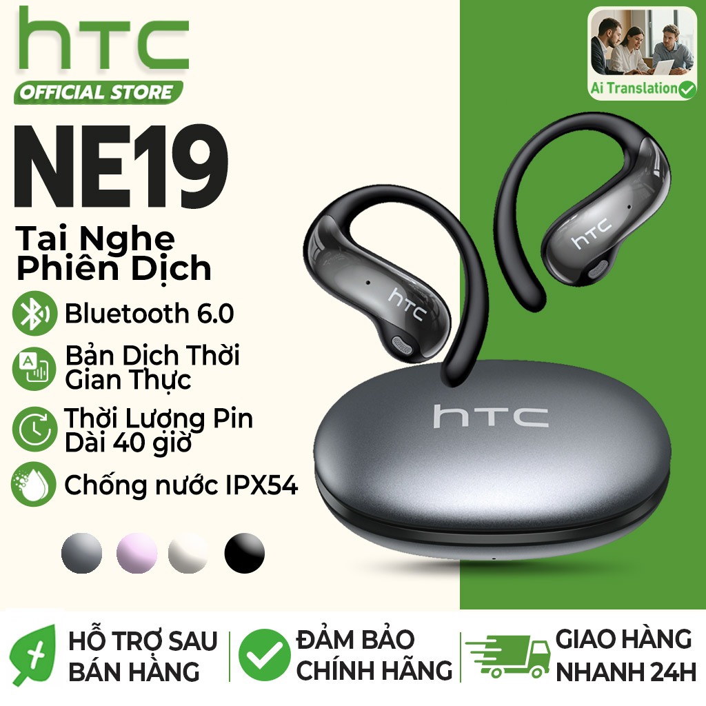 HTC NE19 Dịch Tai Nghe bluetooth 6.0 Tai Nghe HiFi Al stereo Tai Nghe Không Dây Dịch Tai Nghe Không Dây