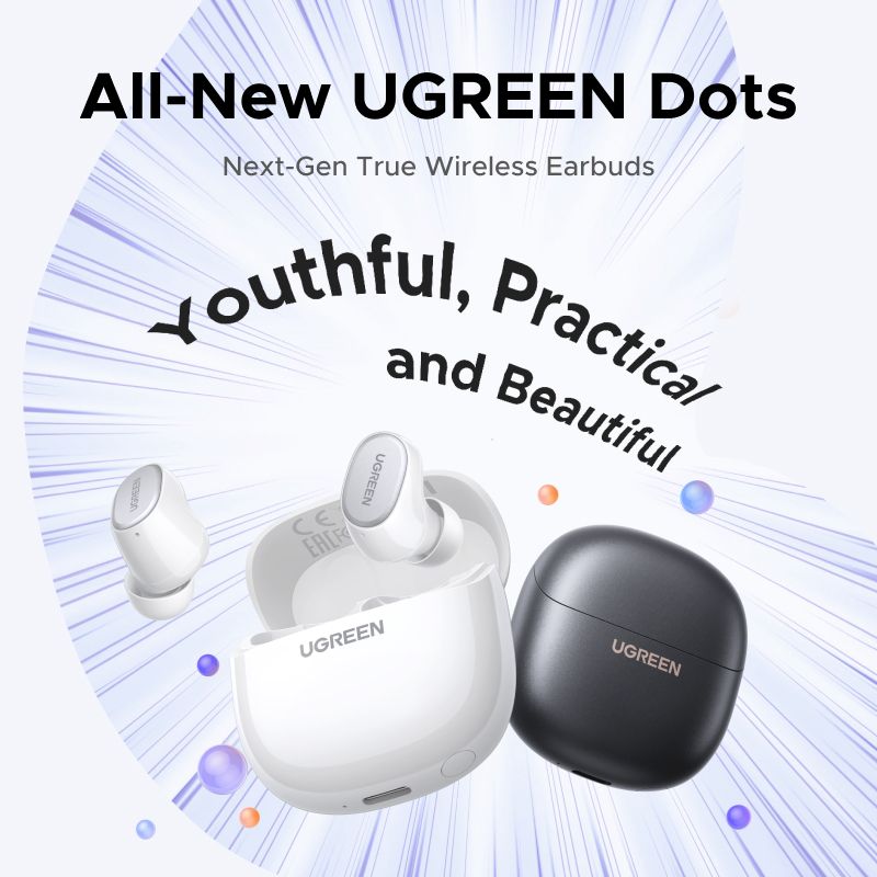 Tai nghe UGREEN Dots Bluetooth 6.0TWS Hỗ trợ 4 Mic Bộ mã âm thanh AAC / SBC Âm thanh âm thanh Hi-Pure Âm thanh không | BigBuy360 - bigbuy360.vn