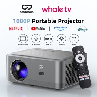  GOOJODOQ Netflix Android 13 Máy chiếu 4K Không dây Full HD 1080p 600 Lumens Máy chiếu gia đình & văn phòng Tự động đánh bóng WiFi băng tần kép 6 Hoàn hảo để chơi game 