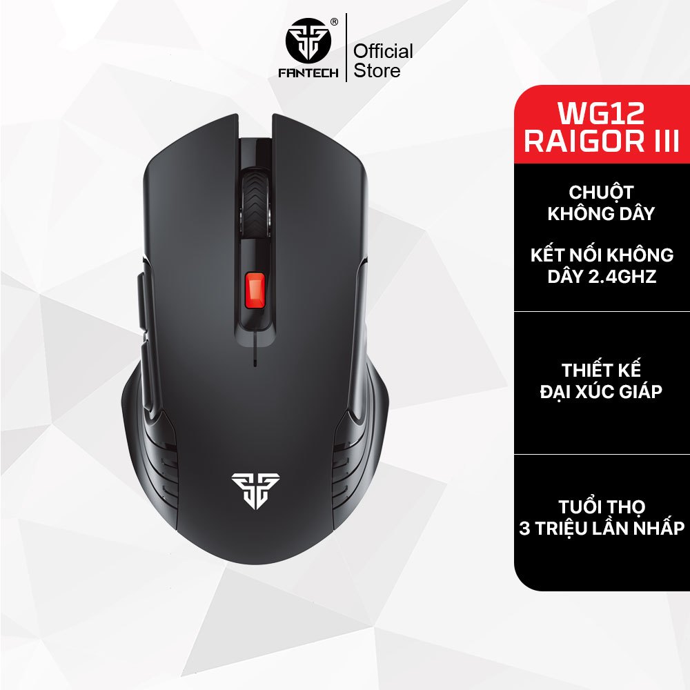 Fantech Chuột Quang Không Dây iii wg12 2000dpi Và 3 Triệu Bấm Có Thể Sạc Lại Cho pc laptop