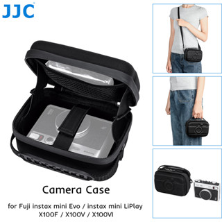  JJC Túi đựng máy ảnh Fuji cho Fujifilm Fuji X100F X100V X100VI Instax Mini Evo Instax Mini LiPlay Vỏ cứng màu đen có dây đeo vai có thể điều chỉnh 