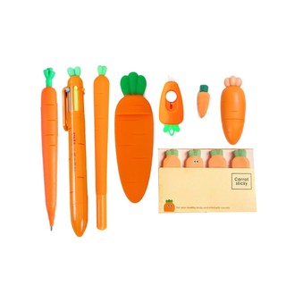  Bộ văn phòng phẩm cà rốt 8 trong 1 Chất liệu văn phòng phẩm trường học thẩm mỹ ngộ nghĩnh sáng tạo 