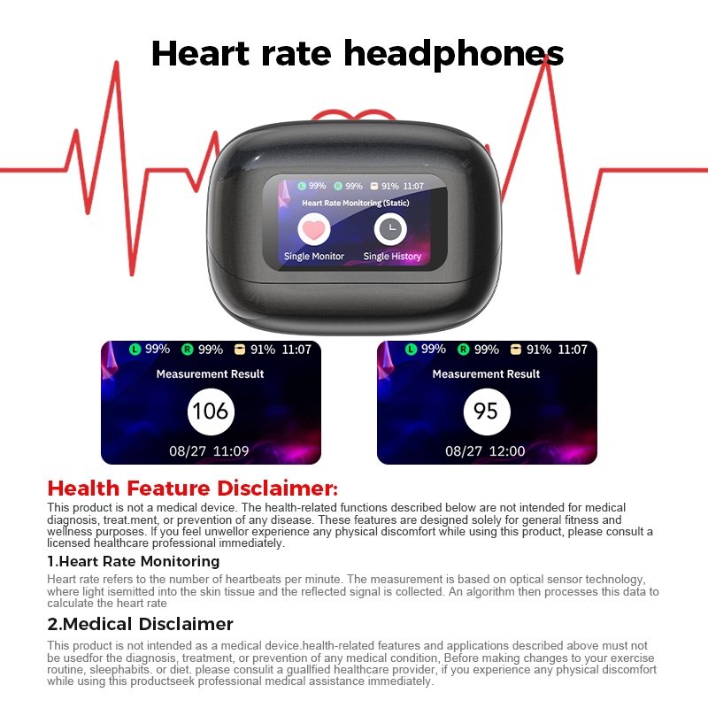 HTC NE41 Tai nghe không dây  Theo dõi nhịp tim Màn hình cảm ứng LCD Tai nghe kẹp tai TWS Bluetooth 6.0  IPX5 chống nước | BigBuy360 - bigbuy360.vn