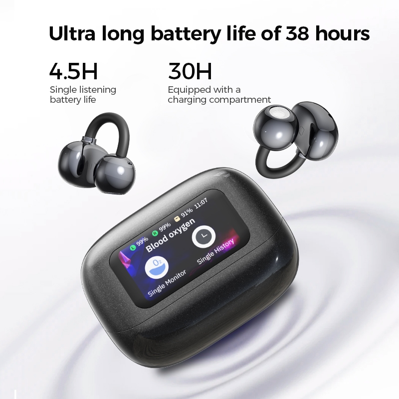 HTC NE41 Tai nghe không dây  Theo dõi nhịp tim Màn hình cảm ứng LCD Tai nghe kẹp tai TWS Bluetooth 6.0  IPX5 chống nước | BigBuy360 - bigbuy360.vn