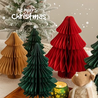  Sáng Tạo Cây Giáng Sinh Handmade Giấy Xmas Đảng 3D Tổ Ong Bóng Đồ Trang Trí Năm Mới Trang Trí Tiệc 