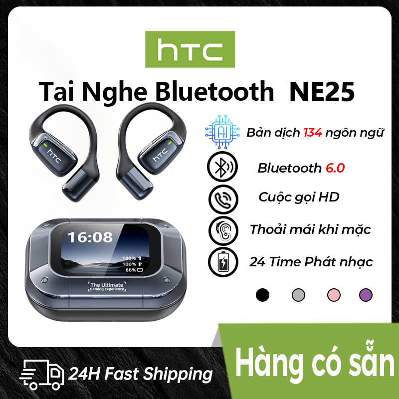 Tai nghe Bluetooth HTC NE25 Màn hình cảm ứng LED OWS Âm thanh vòm cấp âm thanh AI Translator Earbuds