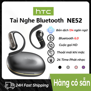  Tai Nghe Phiên Dịch HTC NE52  AI Tai nghe Bluetooth 6.0 Có thể dịch 134 ngôn ngữ Âm thanh nổi HiFi Tai nghe không dây Có micrô Tai nghe phiên dịch 