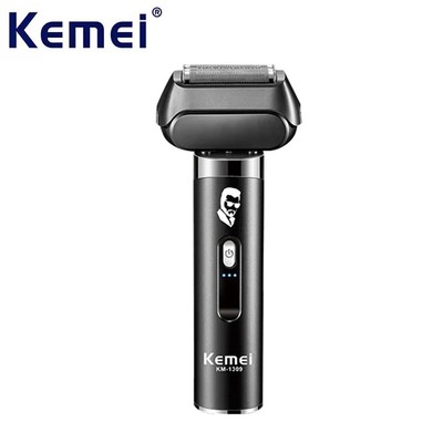 Kemei Dao Cạo Điện Không Dây 4 Cánh Cho Nam Máy Cạo Râu Mặt Đóng Máy Cạo Râu Cho Tóc Thô Ướt / Khô USB Sạc Nhanh