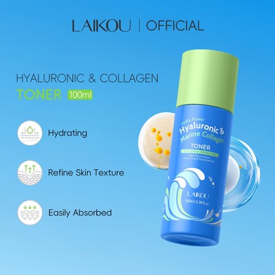 LAIKOU Hyaluronic & Marine Collagen Toner 100ml Hydra Power cho da dưỡng ẩm & tinh chế