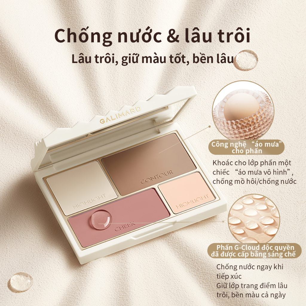 GALIMARD 4 TRONG 1 Mềm & Cấu trúc Đường viền nhẹ Trang điểm mặt lung linh | BigBuy360 - bigbuy360.vn