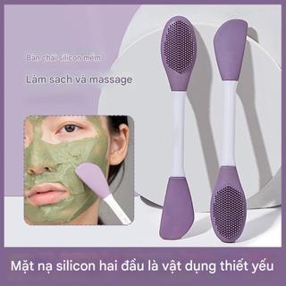  Bàn chải mặt nạ silicon hai đầu Bàn chải làm sạch màng bùn Điều chỉnh dính Bàn chải Massage mặt Bàn chải chà mặt Bùn Dụng cụ cạo đặc biệt Làm sạch lỗ chân lông Mặt nạ bùn Smear Dụng cụ làm đẹp COD 